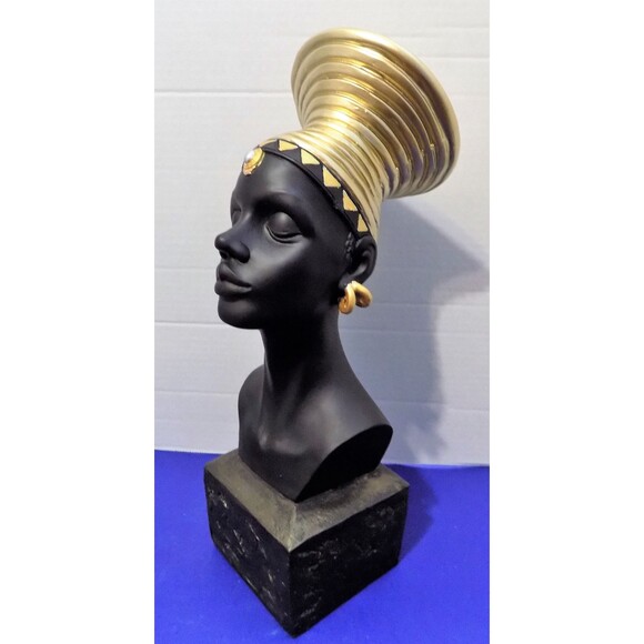 NEW Black African Queen Statue Figurine Bust - Picture 4 of 5